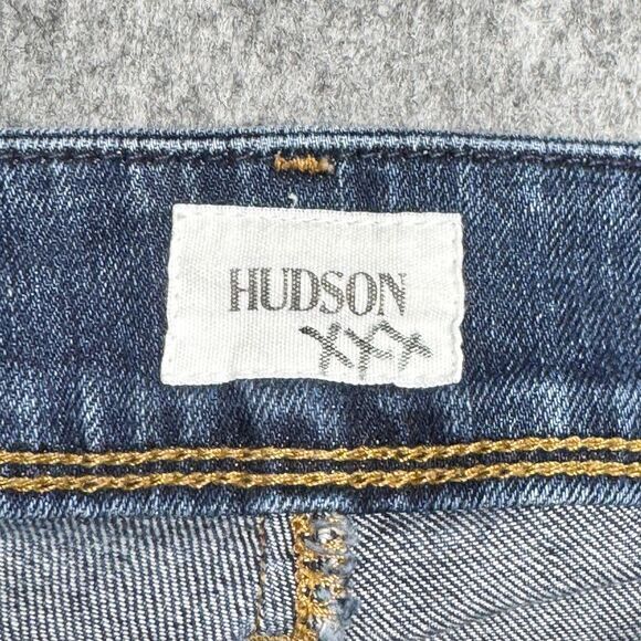 Hudson Collin Flap Skinny Ankle Jeans sz 31 Low Rise Medium Wash Denim 2-Button - Picture 6 of 11
